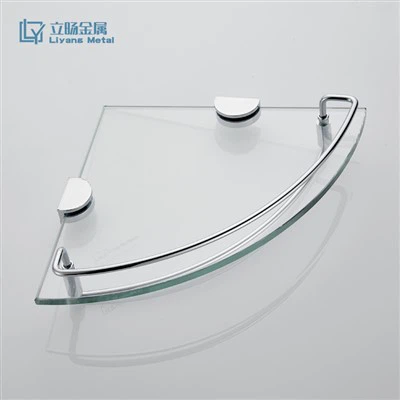 تولیہ بار کروم کے ساتھ شیشے کا شیلف